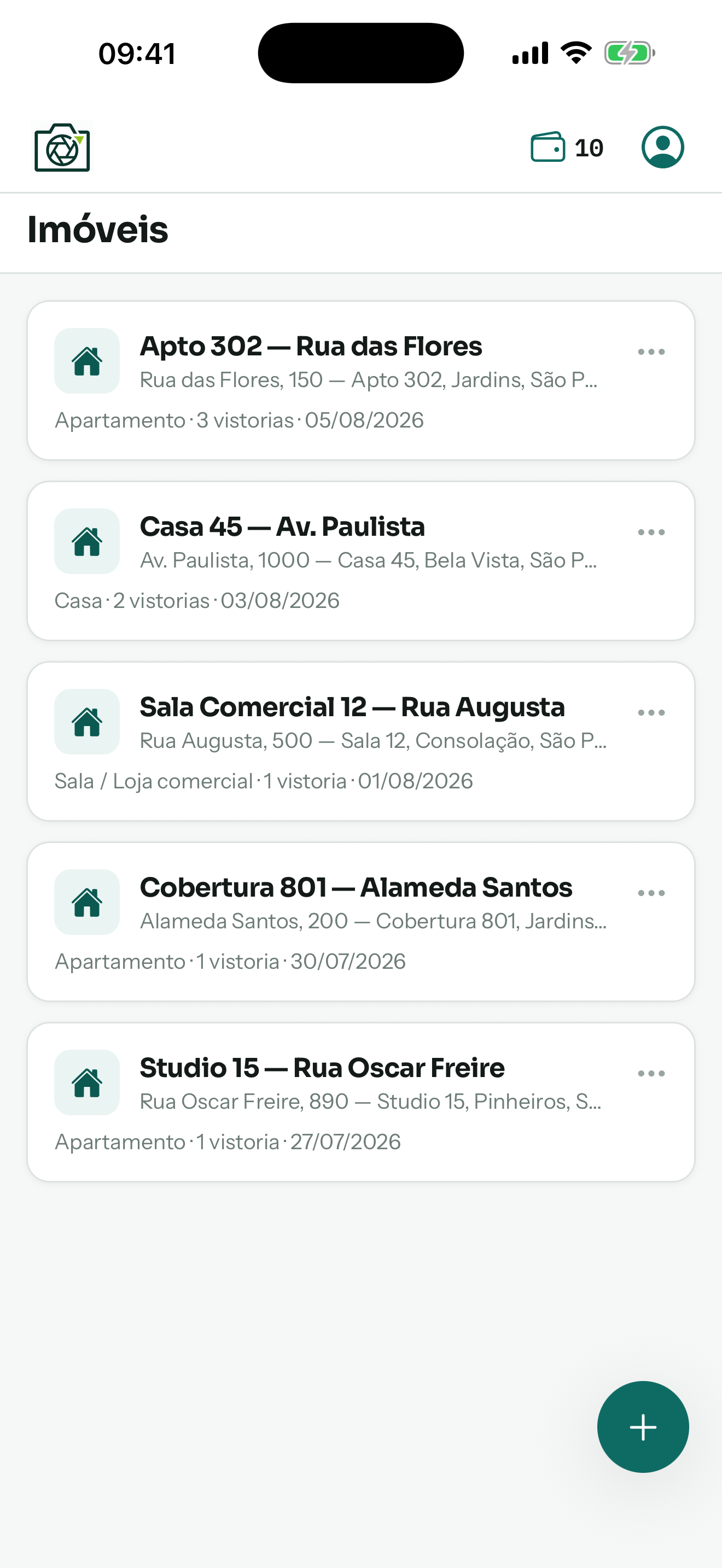 Tela inicial do Vistor365 no iPhone